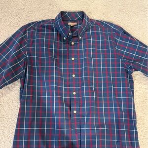 Brooks Brothers Navy and Red Checkered Men's Shirt